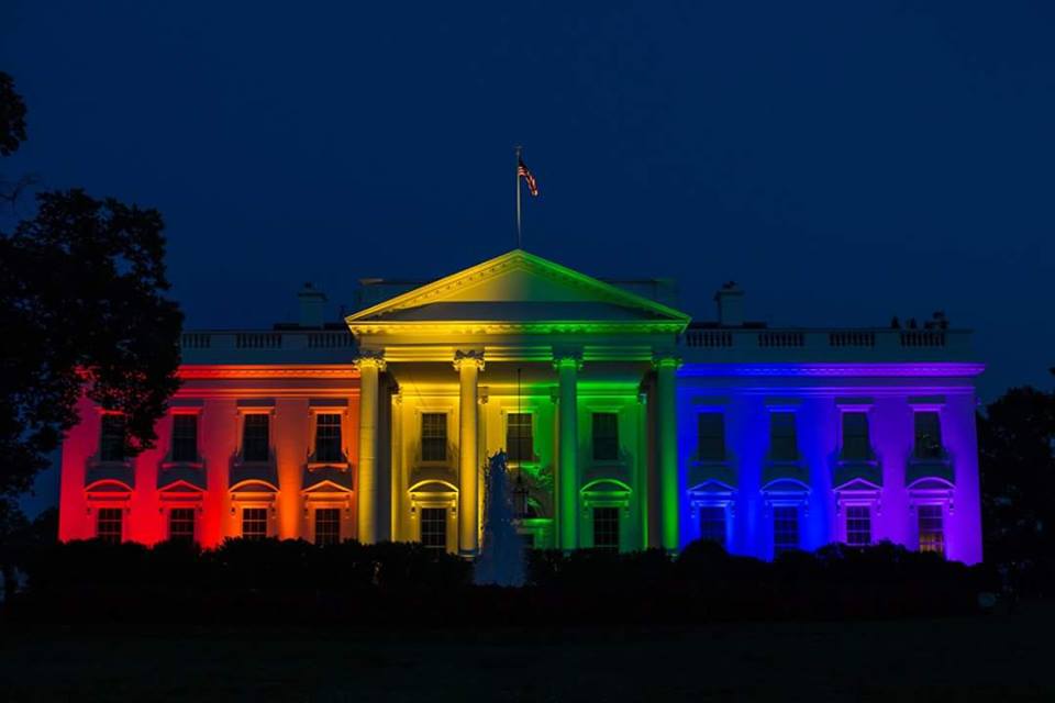 White House with rainbow